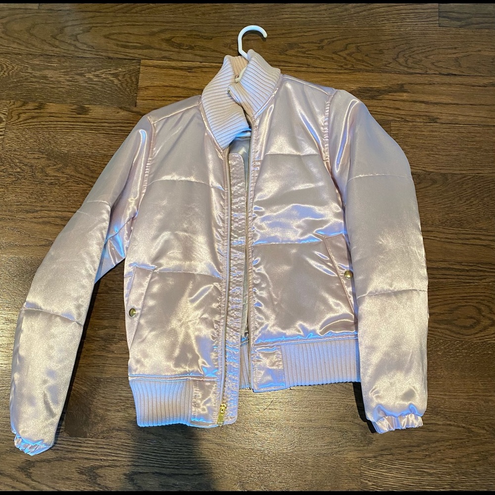 Gap Pink bomber jacket with gold hardware